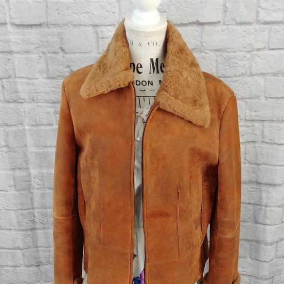 Guess Jackets & Blazers - GUESS womens suede genuine leather shearling coat